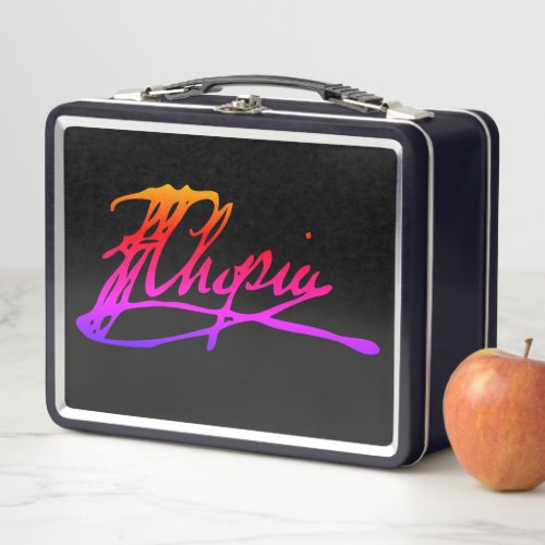 Signature of Frdric Chopin Metal Lunch Box