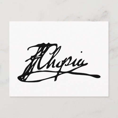Signature of Frdric Chopin Postcard