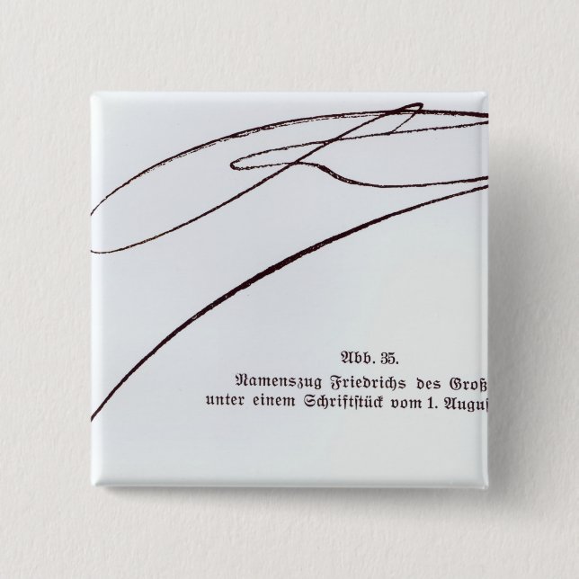 Signature of Frederick the Great Button (Front)