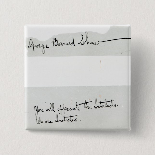 Signature of George Bernard Shaw Pinback Button (Front)