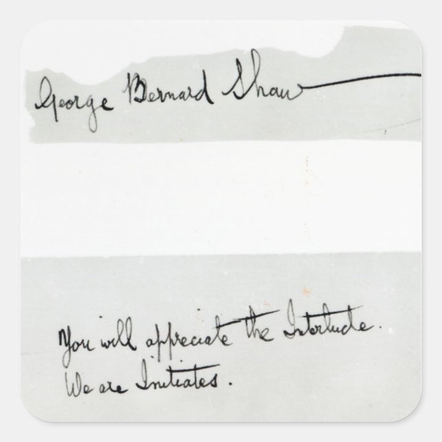 Signature of George Bernard Shaw Square Sticker (Front)