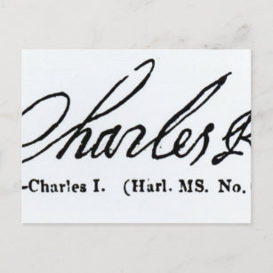 Signature of King Charles I Postcard