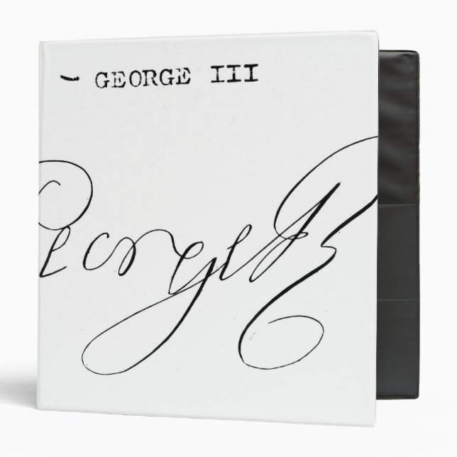 Signature of King George III 3 Ring Binder (Front/Inside)
