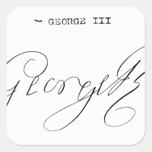 Signature of King George III Square Sticker