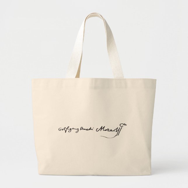 Signature of Musician Wolfgang Amadeus Mozart Large Tote Bag (Front)