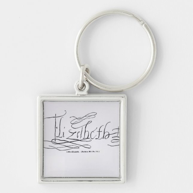 Signature of Queen Elizabeth I Keychain (Front)