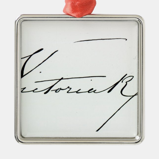 Signature of Queen Victoria (pen and ink on paper Metal Ornament (Front)