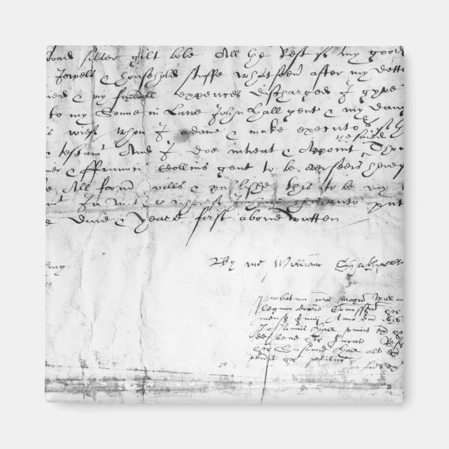 Signature of William Shakespeare , 1616 Magnet (Front)