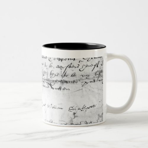 Signature of William Shakespeare  1616 Two_Tone Coffee Mug