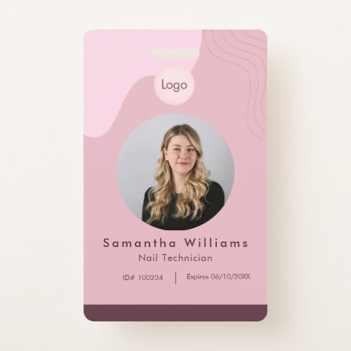 Signature Posh Beauty Salon Employee ID Card Badge