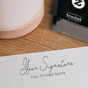 Signature + Printed Name Self-Inking Rubber Stamp