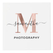 Signature Rose Gold M Monogram Photographer Logo Cube | Zazzle