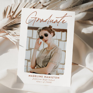Signature Rust Script Photo Graduation Announcement