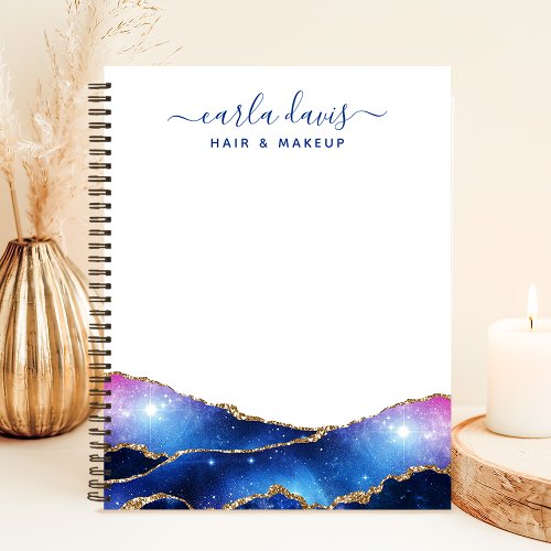 Signature Script Agate Galaxy Celestial Stars Notebook