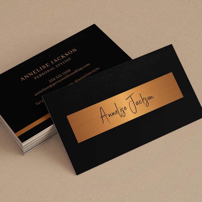 Signature script black gold business card (Creator Uploaded)