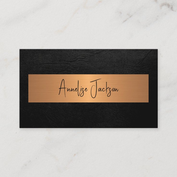 Signature script black gold business card | Zazzle