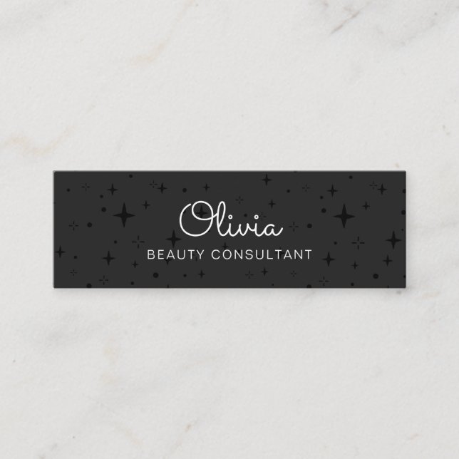 Signature Script Black Stars Mini Business Card (Front)