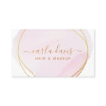 Signature Script Blush Pink Watercolor Gold Circle Business Card Signature Script Blush Pink Watercolor Gold Circle Business Card