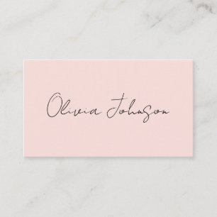 Signature Script Business Cards Blush Pink