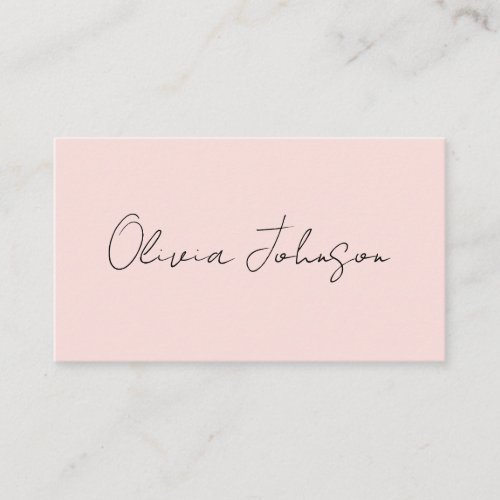 Signature Script Business Cards  Blush Pink