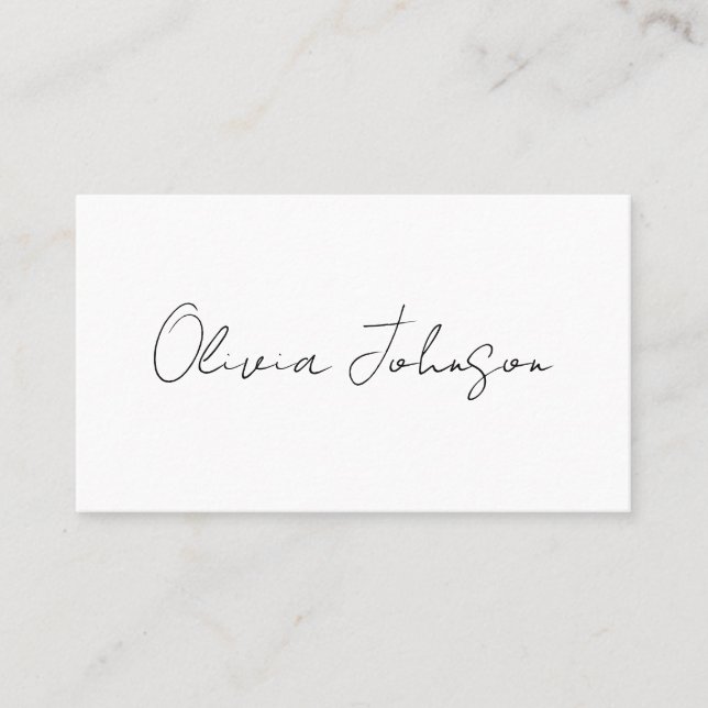 Signature Script Business Cards | White Black (Front)