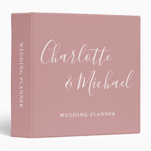 Signature Script Dusty Rose Wedding Planner 3 Ring Binder