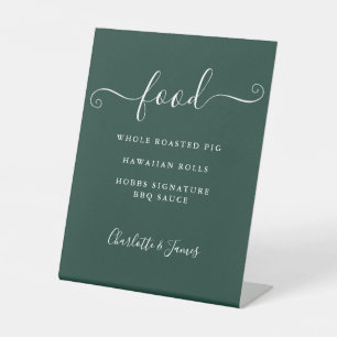 Signature Script Emerald Green Food Menu Pedestal Sign
