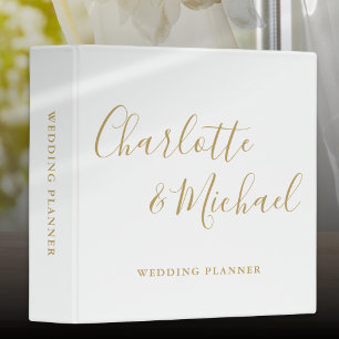 Signature Script Gold Wedding Planner 3 Ring Binder