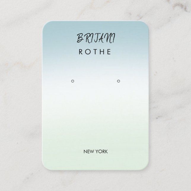 Signature Script Gradient Earring Business Card (Front)