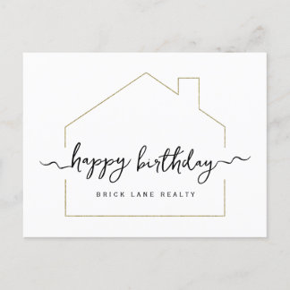 Signature Script Happy Birthday Realty Postcard