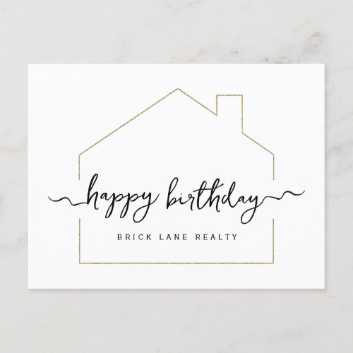 Signature Script Happy Birthday Realty  Postcard