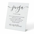Signature Script Jenga Wedding Guestbook Pedestal Sign | Zazzle