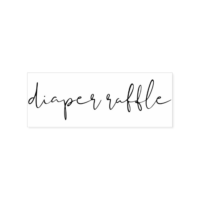 Signature Script Lettering Diaper Raffle Rubber Stamp