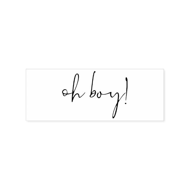 Signature Script Lettering Oh Boy Rubber Stamp