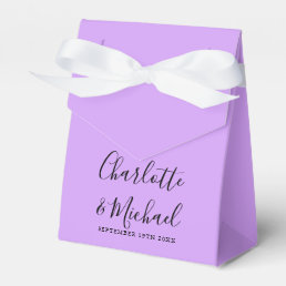 Signature Script Lilac Lavender Modern Wedding Favor Boxes
