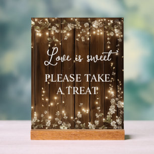 Signature Script Love Is Sweet String Lights Wood Acrylic Sign