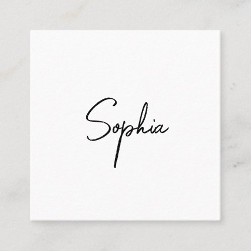 Signature Script  Modern White Professional  Squa Square Business Card