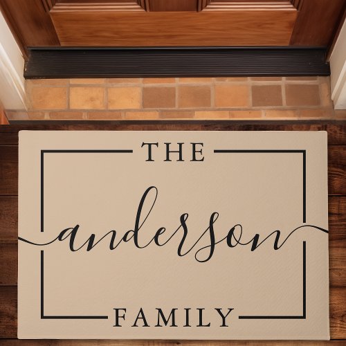 Signature Script Personalized Tan Family Name Doormat