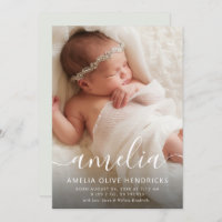 Signature Script Photo Birth Announcement