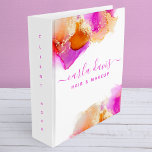 Signature Script Pink Orange Alcohol Ink<br><div class="desc">Signature Script Pink Orange Alcohol Ink 3 ring binder. Elegant alcohol ink hand lettered style calligraphy script professional design. Perfect for makeup artists,  hair stylists,  cosmetologists,  and more!</div>