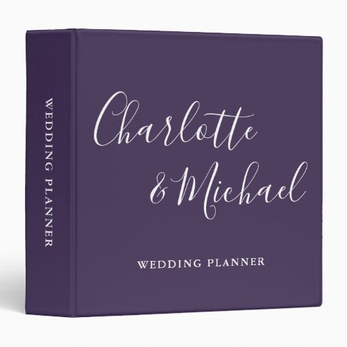Signature Script Purple Wedding Planner 3 Ring Binder
