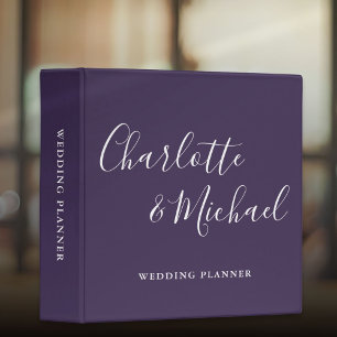 Signature Script Purple Wedding Planner 3 Ring Binder