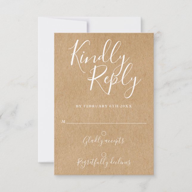 Signature Script Rustic Kraft RSVP (Front)