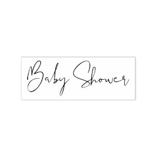 Signature Script Simple Baby Shower Rubber Stamp