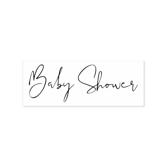 Signature Script Simple Baby Shower Rubber Stamp (Imprint)