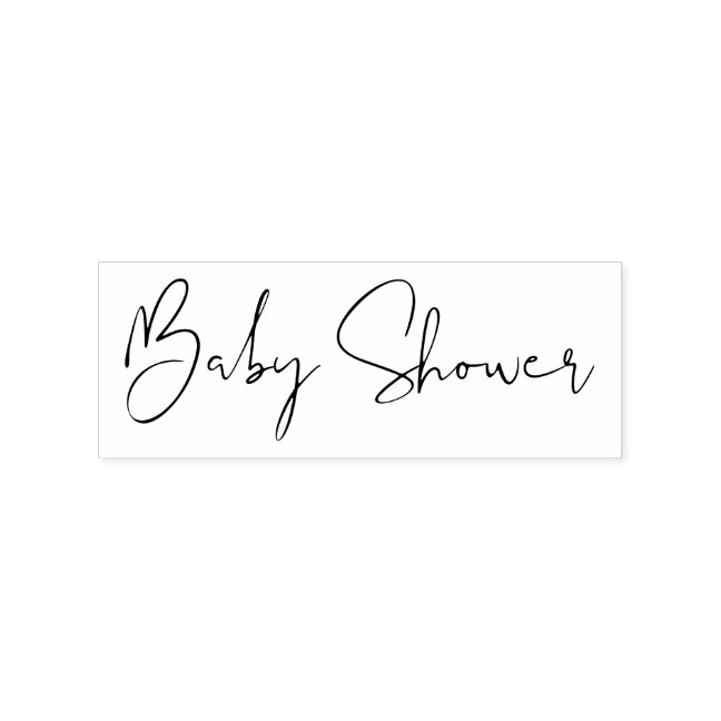 Signature Script Simple Baby Shower Rubber Stamp