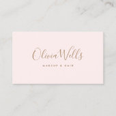  Signature Script Simple Light Pink Social Media Business Card (Front)