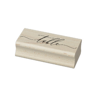 Signature Script Simple Seating Place Table Rubber Stamp