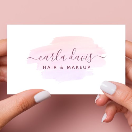 Signature Script Simple Watercolor Brushstroke Business Card