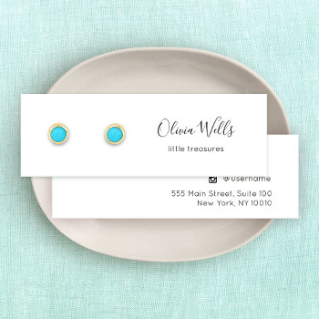 Signature Script Stud Earring Jewelry Display Card by sm_business_cards at Zazzle